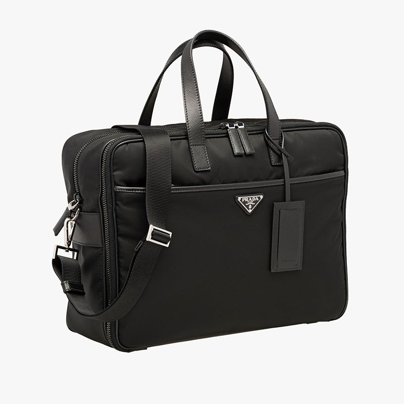 Prada 2VE407 Nylon Briefcase In Black