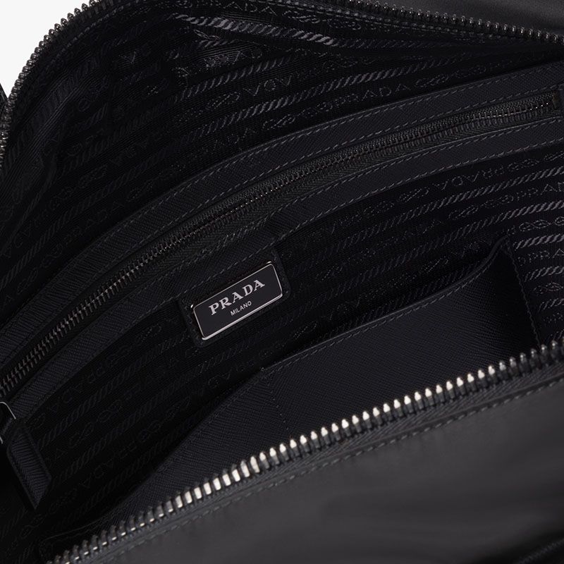 Prada 2VE407 Nylon Briefcase In Black