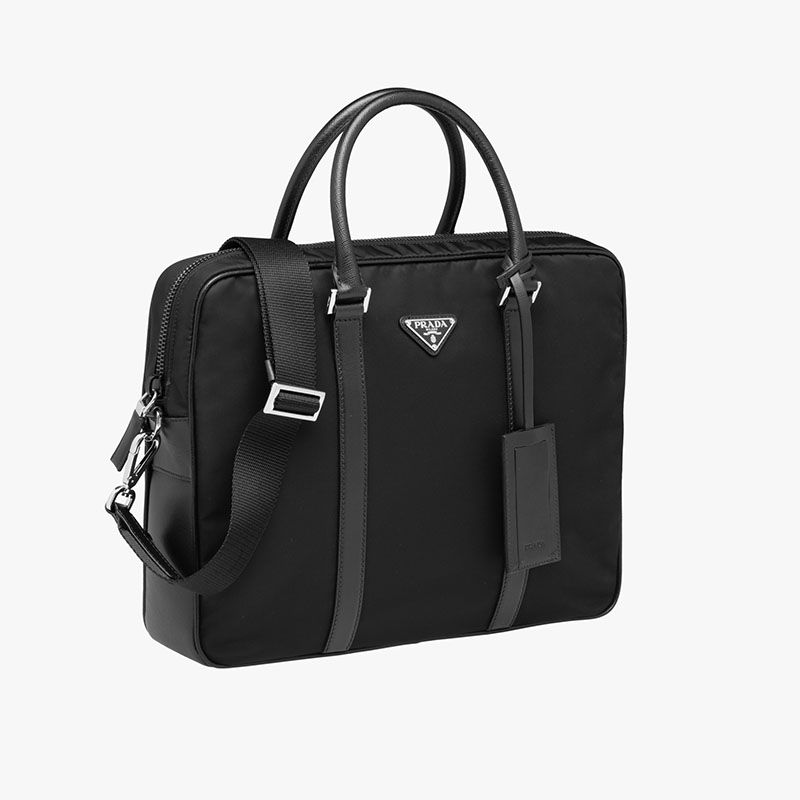 Prada 2VE871 Nylon Briefcase In Black