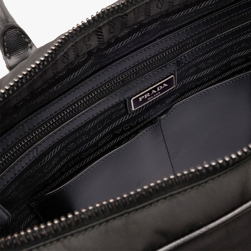 Prada 2VE871 Nylon Briefcase In Black