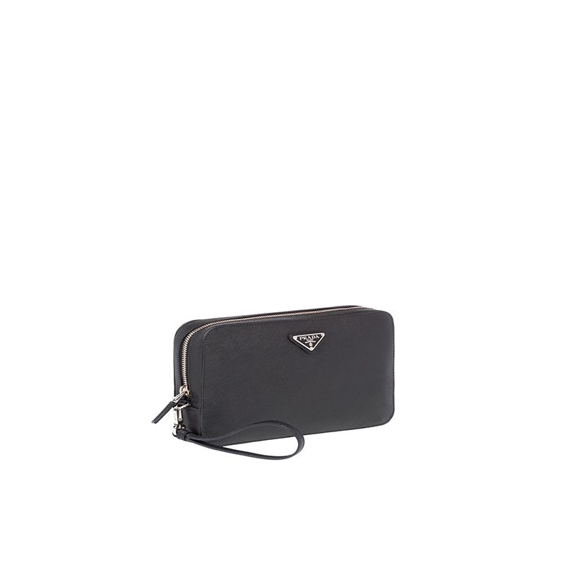 Prada 2VF017 Saffiano Leather Clutch In Black