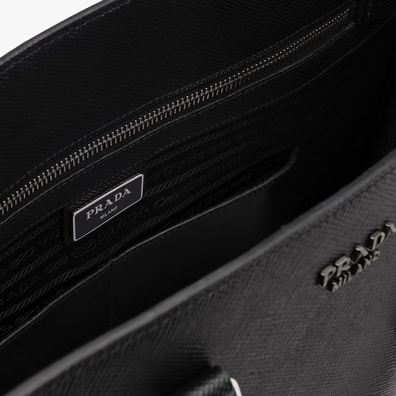 Prada 2VG011 Saffiano Leather Briefcase In Black