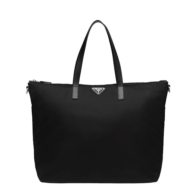 Prada 2VG024 Triangle Nylon Briefcase In Black