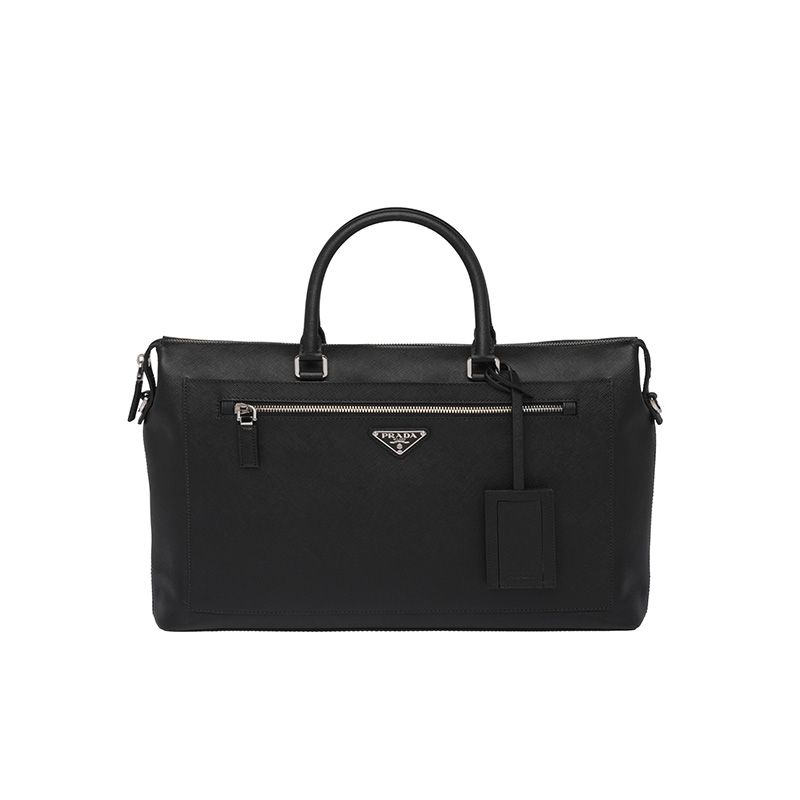 Prada 2VG044 Saffiano Leather Tote In Black