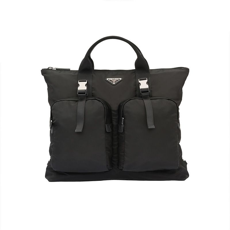 Prada 2VG053 Nylon Tote In Black