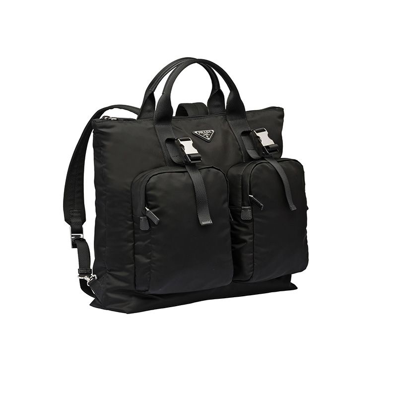 Prada 2VG053 Nylon Tote In Black