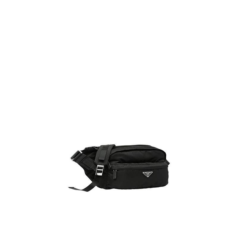 Prada 2VH038 Nylon And Saffiano Leather Bag In Black