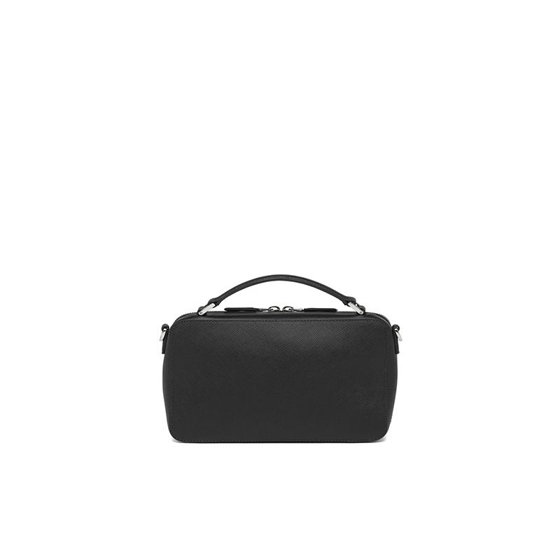 Prada 2VH069 Saffiano Leather Brique Bag In Black