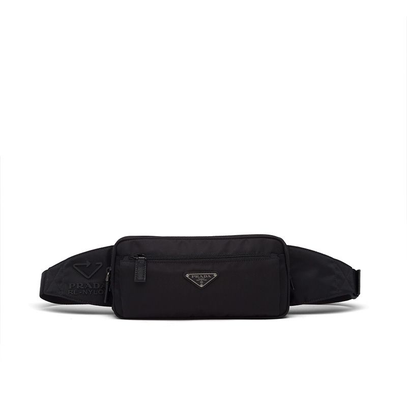 Prada 2VL977 Re-Nylon And Saffiano Leather Belt Bag In Black