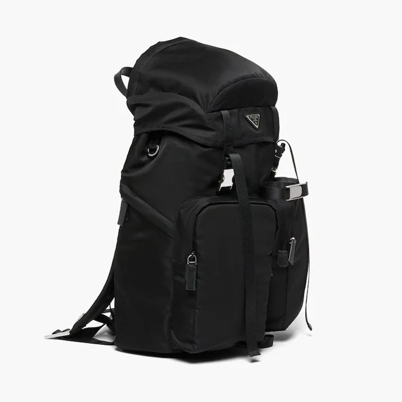 Prada 2VZ019 Re-Nylon And Saffiano Leather Backpack In Black