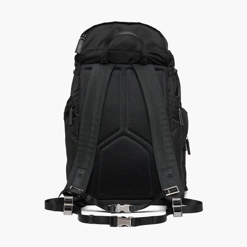 Prada 2VZ019 Re-Nylon And Saffiano Leather Backpack In Black