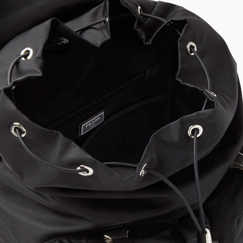 Prada 2VZ019 Re-Nylon And Saffiano Leather Backpack In Black