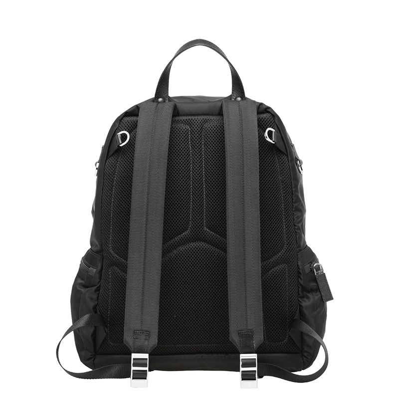 Prada 2VZ025 Triangle Nylon Backpack In Black