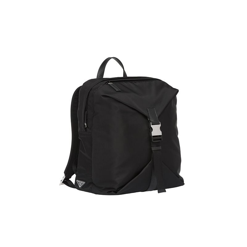 Prada 2VZ028 Nylon And Saffiano Leather Backpack In Black