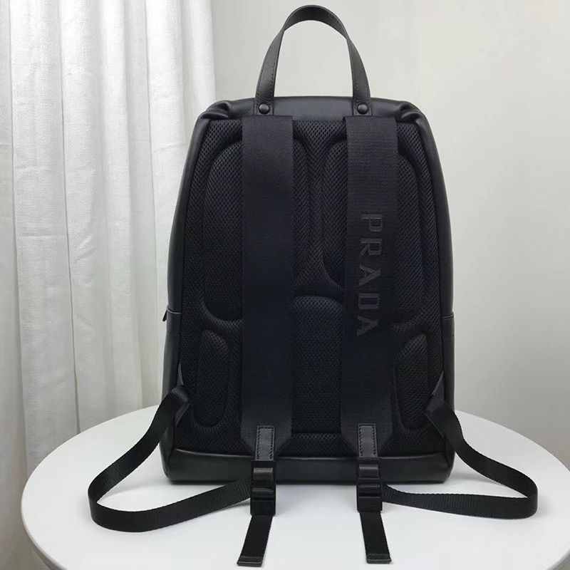 Prada 2VZ066 Calf Leather Backpack In Black