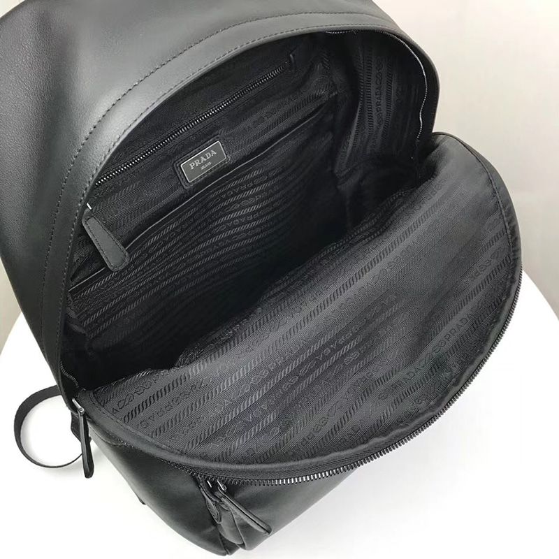 Prada 2VZ066 Calf Leather Backpack In Black