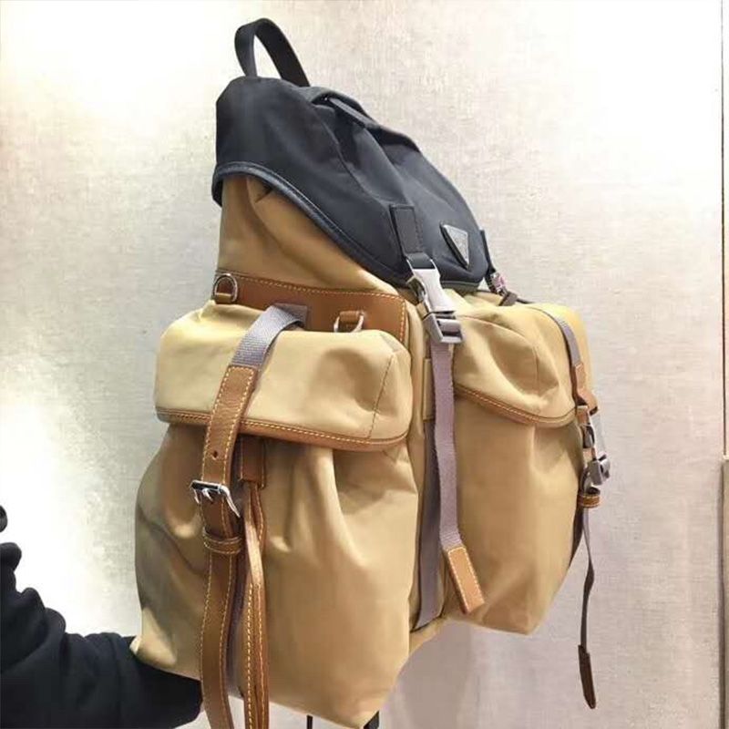 Prada 2VZ074 Nylon Backpack In Apricot