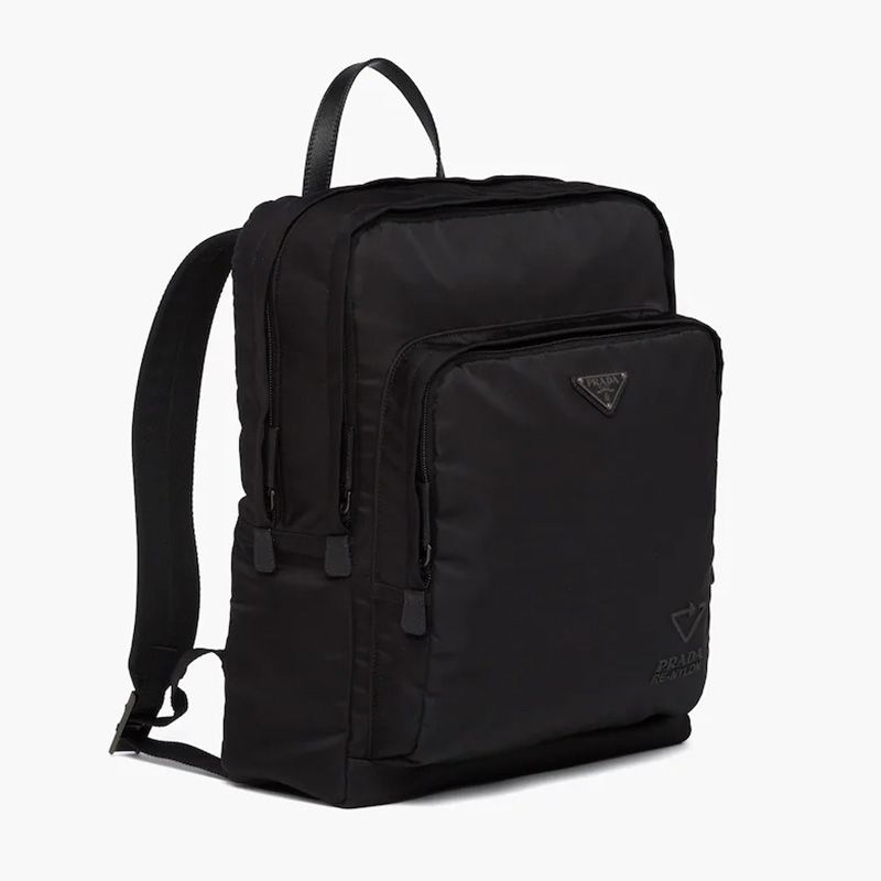 Prada 2VZ081 Re-Nylon And Saffiano Leather Backpack In Black