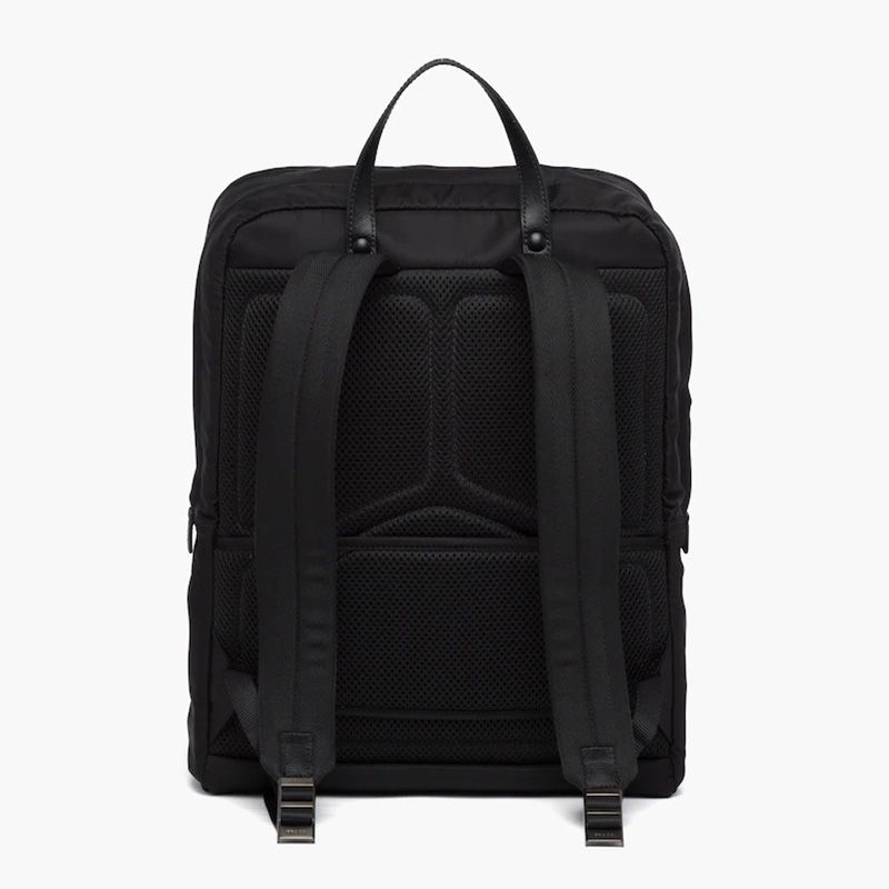 Prada 2VZ081 Re-Nylon And Saffiano Leather Backpack In Black