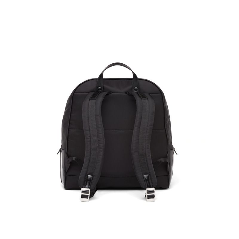 Prada 2VZ084 Re-Nylon And Leather Backpack In Black