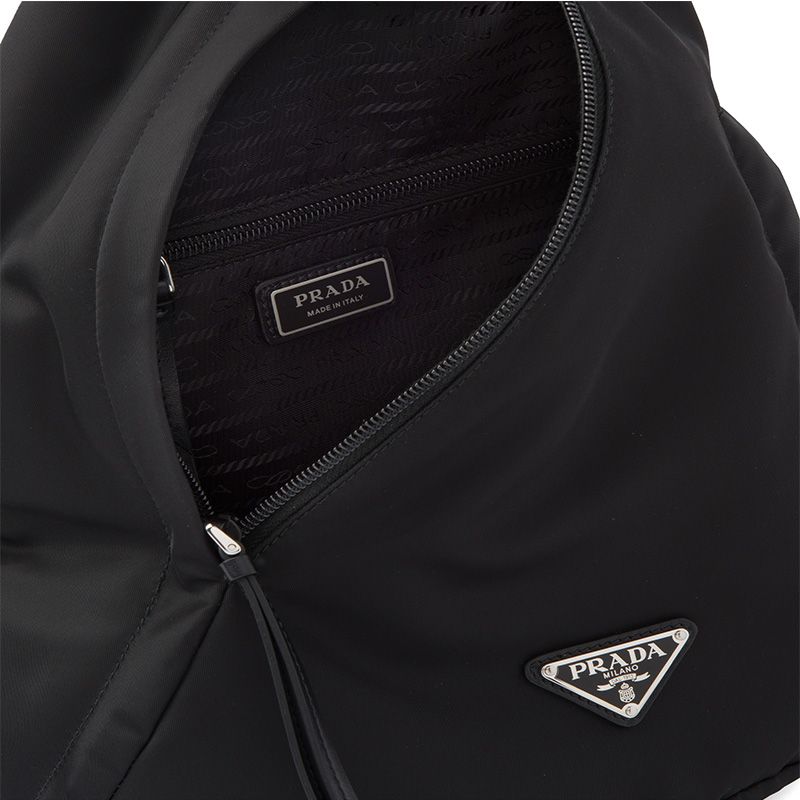 Prada 2VZ092 Re-Nylon And Leather Backpack In Black