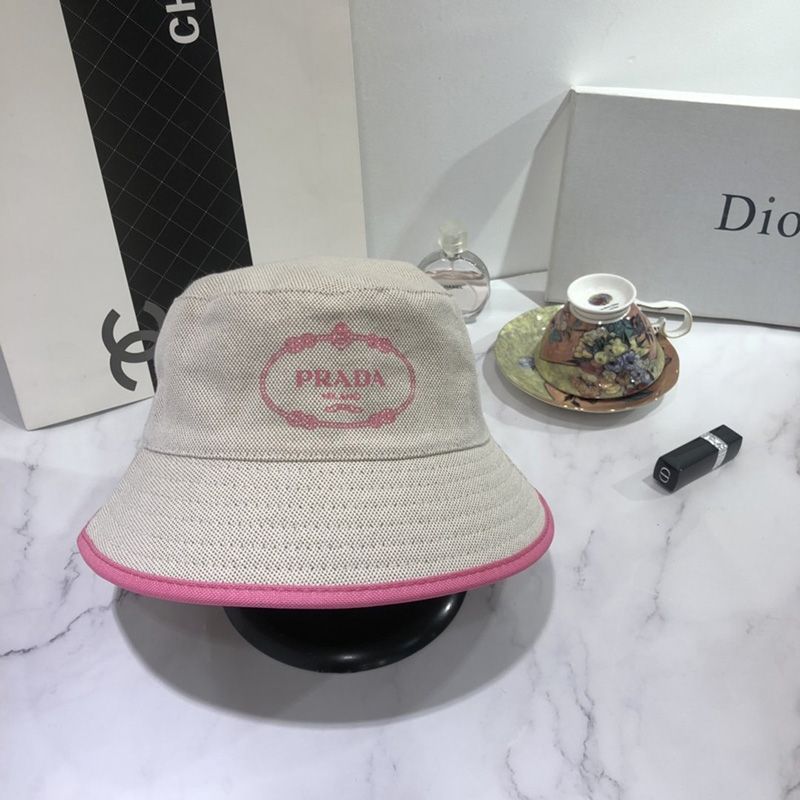 Prada Canvas Bucket Hat In Pink