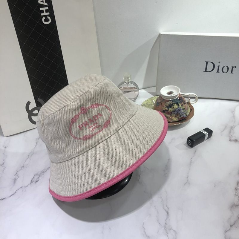 Prada Canvas Bucket Hat In Pink