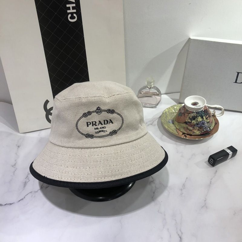 Prada Canvas Bucket Hat In Black