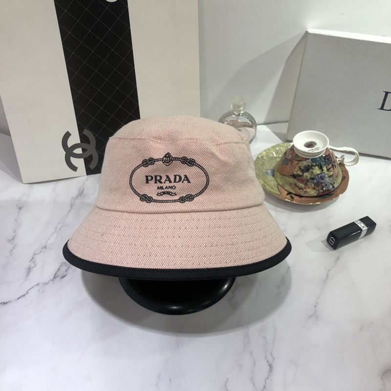 Prada Canvas Bucket Hat In Beige