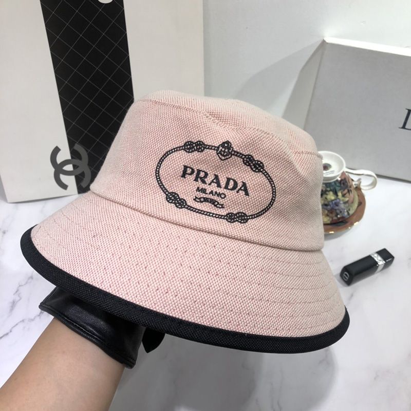 Prada Canvas Bucket Hat In Beige