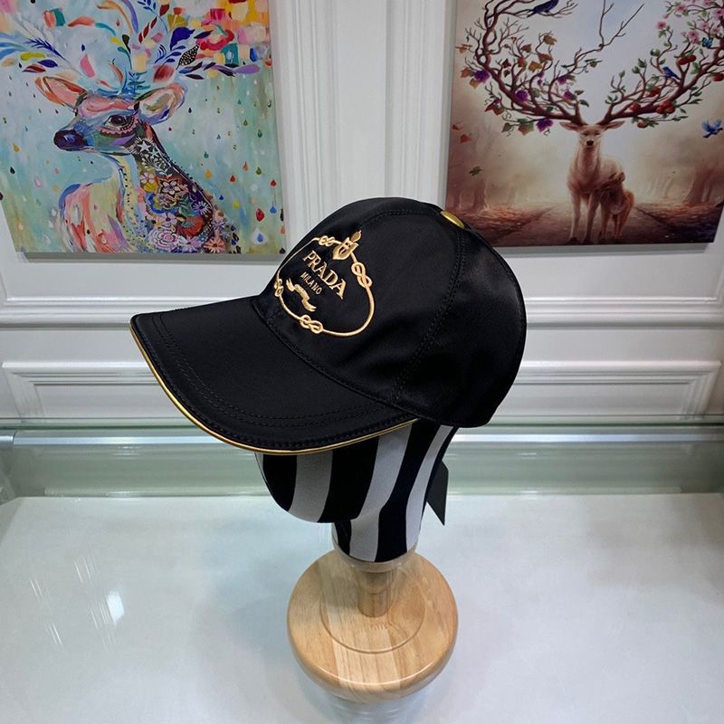 Prada Nylon Baseball Cap In Black