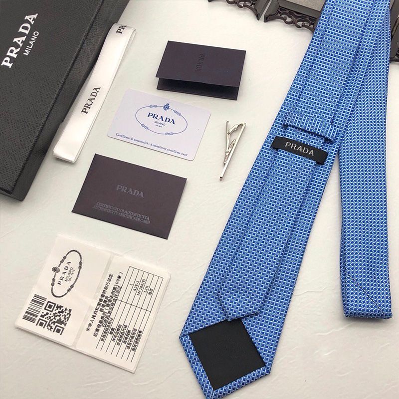 Prada Silk Tie In Sky Blue